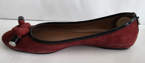 Donald J Pliner Gracie Knot Ballerina Flats Burgundy Wine Suede Sz 8.5N Casual - Picture 4 of 15