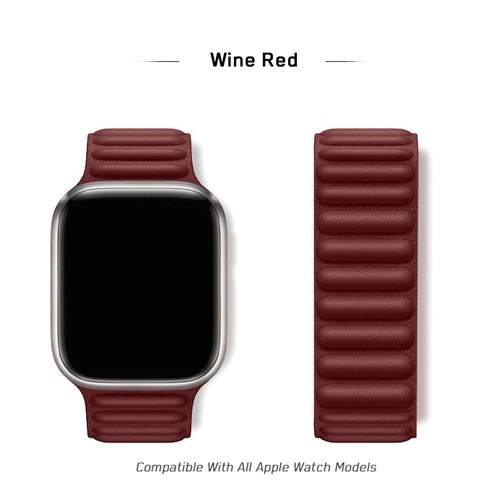 Per Apple Watch 10 9 8 7 6 5 4 SE Cinturino Link Pelle Bracciale 44/41/45/42/46/49mm - Foto 20 di 40