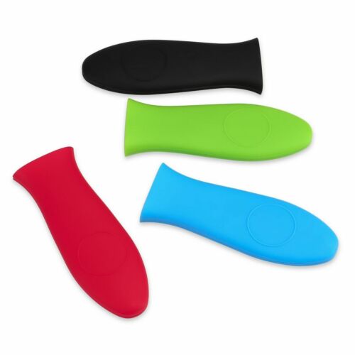 2 Porta Pentole Silicone Ghisa Caldo Manico Padella Cucina Coperchio Manicotto - Foto 8 di 16