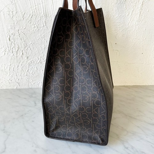 Calvin Klein Nola Brown Belted Signature Tote and Zipper Pouch - Picture 12 of 13