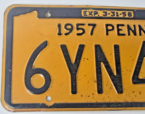 Targa Penna Pennsylvania 6YN42 vintage 1957 scaduta - Foto 2 di 5