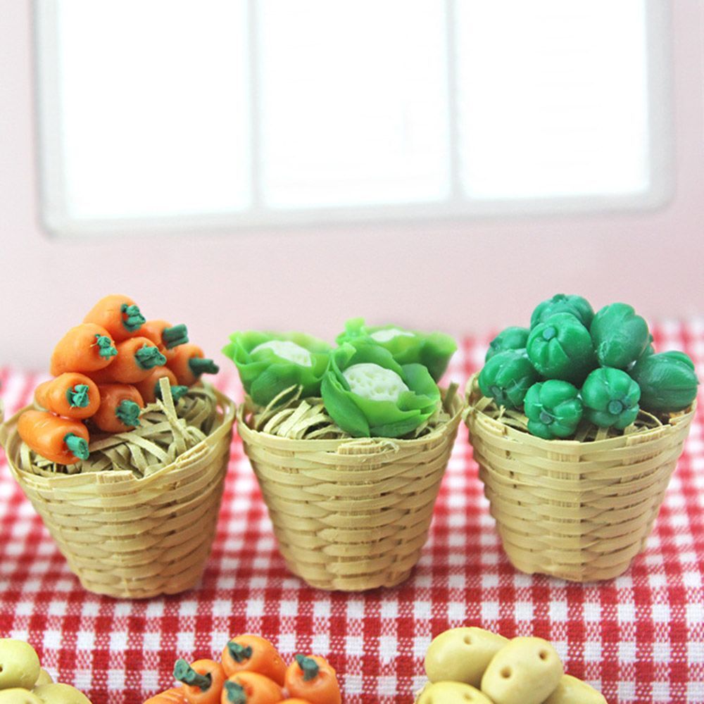 Re-ment Model Fake Vegetables Artificial Fruits Vegetable Basket Doll House - Picture 12 of 16