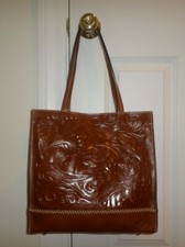 NWT Patricia Nash TOSCANO N/S Tote Bag Tooled Leather Florence Brown