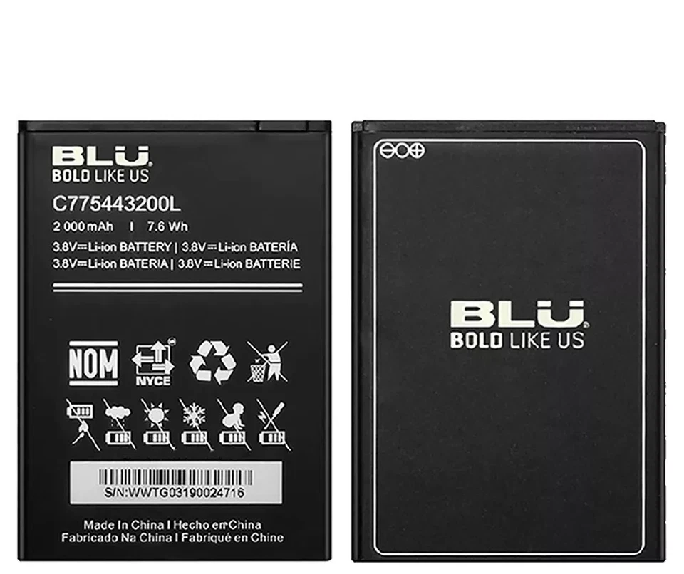 Batería BLU Studio C5L C0050, C0111 C051LL Original OEM BLU C775443200L 2000mAh Foto 3 de 4