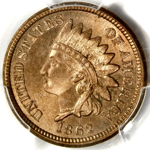 ❤️‍🔥💃❤️‍🔥😱💃😍PCGS MS65 1862 INDIAN HEAD CENT