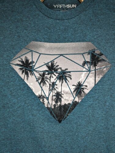 Camiseta Fifth Sun Para Hombre Talla Grande Azul Diamante Palmeras Gráfico Manga Corta - Imagen 3 de 6