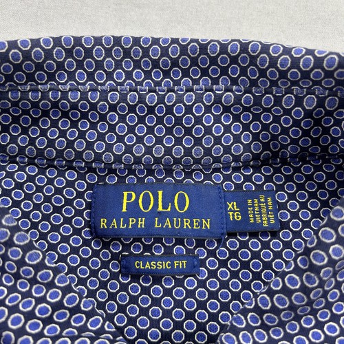 Polo Ralph Lauren Shirt Mens XL Blue Circles Pony Rugby Golf Casual Preppy Adult - Picture 7 of 9