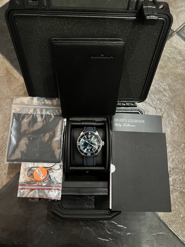 Blancpain Navy Blue Fifty Fathoms 45 mm Titan Automatik Uhr mit B - Bild 2 von 7