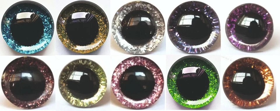 MARKENLOS 5 Paar (10 Stk.) Glitzer Sicherheitsaugen für Kuscheltiere, Amigurumi und Puppen