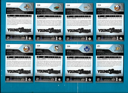 2010-11 20th TO 2018-19 UPPER DECK YOUNG GUNS ROOKIE RC NHL HOCKEY CARD SEE LIST - Picture 132 of 234