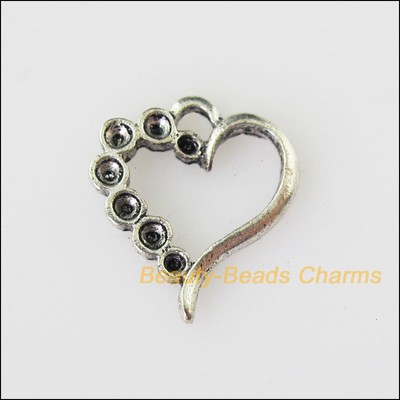 160Pcs Antiqued Silver Tone Tiny Flower Charms Pendants Connectors 5x16mm