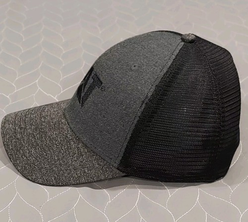 CAT Caterpillar Hat Cap BLACK GRAY Workwear Trucker Snap-back Excellent - Picture 4 of 10