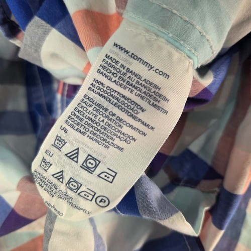 Tommy Hilfiger Shirt Boys Medium 8-10 Blue Check Button Up Long Sleeve 12191 - Picture 3 of 11
