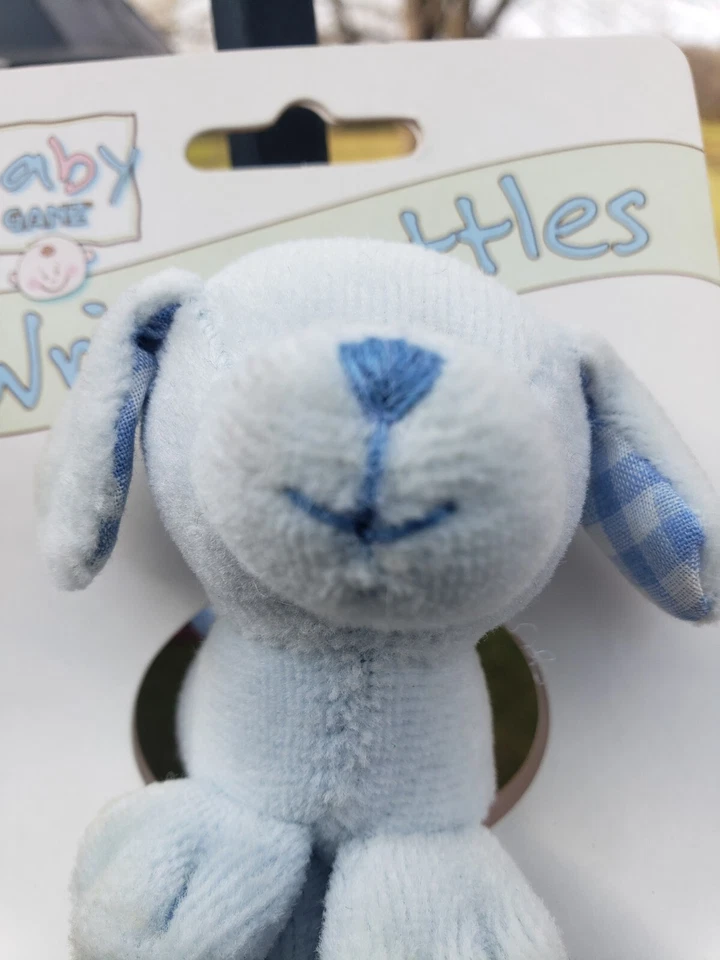 Sonajero de muñeca bebé azul entero perro cachorro bordado patas faciales suave de colección Foto 2 de 4