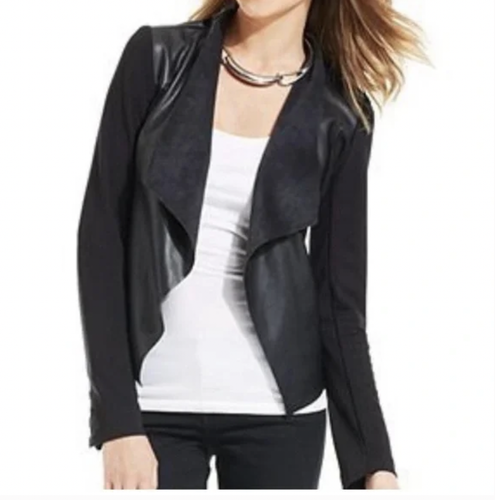 Suede Moto Jacket Black Medium 