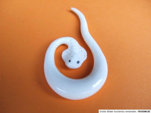 PIERECING EXPANDER DEHNUNG SICHEL AUS KNOCHEN BONE WHITE COBRA DESIGN 6MM -14MM - Bild 2 von 3