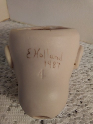 Vintage Repro. of BRU Jne 4 Bisque Doll Head By E. Holland Piercing Blue Eyes - Picture 6 of 10