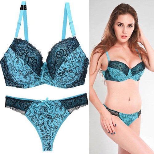 Women's Lace Bra Set Sexy Lingerie Bra and Panties Push Up Underwire Bra 34-42 - Picture 2 of 44