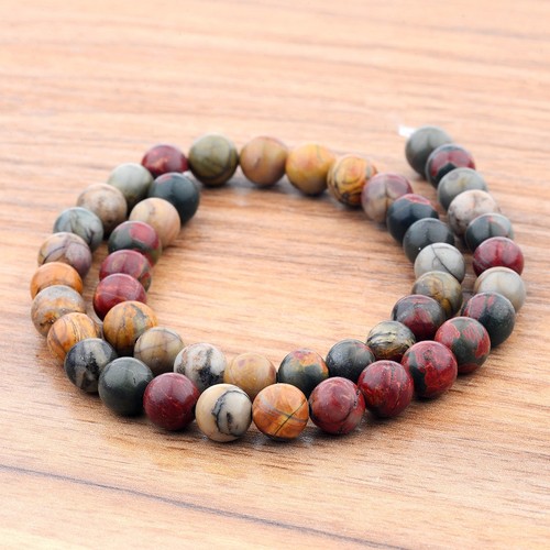 Natural Stone Sea Sediment Gemstone Round Loose Beads DIY Bracelets 4mm 6mm 8mm - Picture 51 of 357