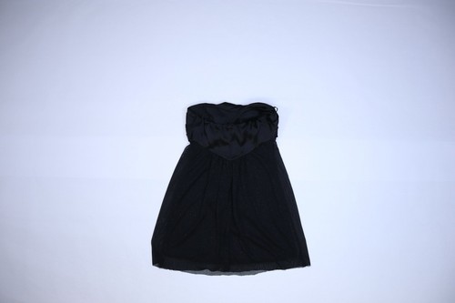 Jump Apparel Juniors Womens Black Back Zip Pleated Top Strapless Mini Dress 3/4 - Picture 3 of 7