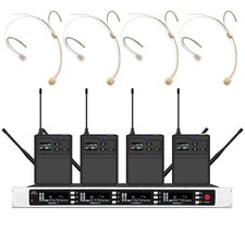 4 Channel Professional Wireless Cordless Handheld Microphone System Stage Church