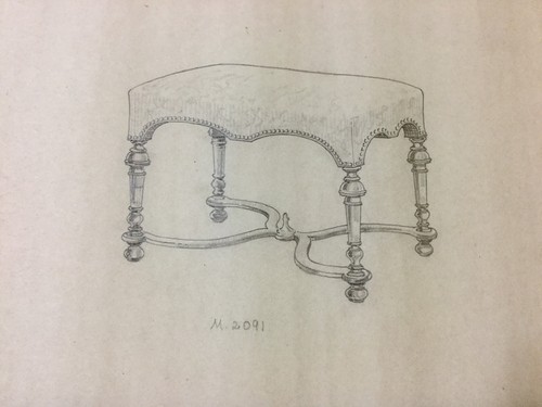 Vintage Original - DRAWING - IRVING & CASSON -A H DAVENPORT: STOOL - Picture 2 of 3