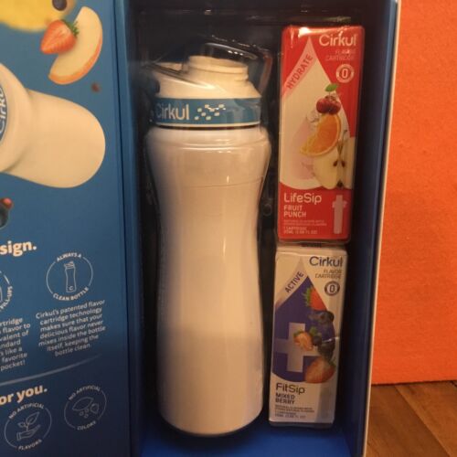 Cirkul 22Oz White Stainless Steel Water Bottle With 2 Flavor Cartridges NEW - Picture 3 of 6