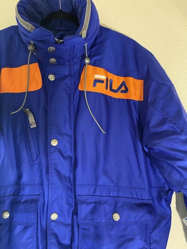 Vintage FILA SKI Blue puffer winter jacket size M reversable? CELTECH-HI lining - Picture 3 of 6