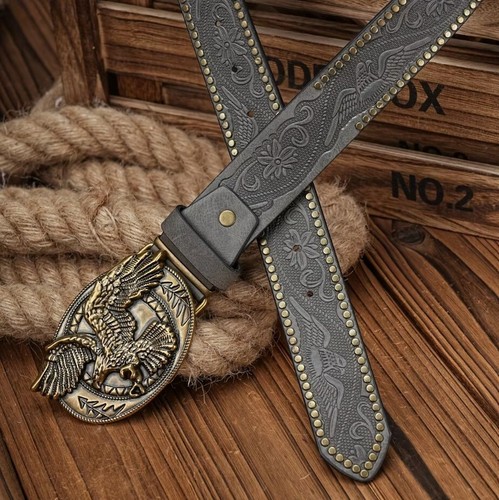PU Leather Belt for Men, Western Belt Casual Dress Belt for Gentlemen 27-42 - Picture 9 of 14