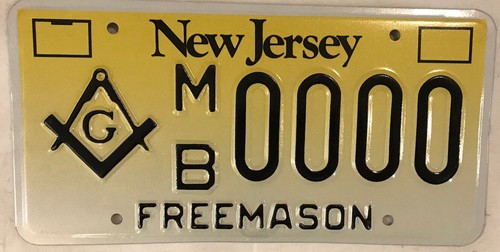 FREEMASON FREE MASTER MASON NJ Nummernschild Masonry Lodge New Jersey - Bild 1 von 12