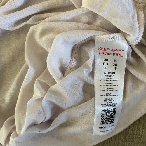 Prenda para el torso ASOS blanca cuello redondo manga larga 4505 para correr ropa activa - EE. UU. 6 - Imagen 3 de 4
