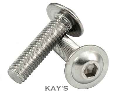 M4 4mm A2 Acciaio Inox Con Flangia Presa Bottoni Testa Allen Key VITE BULLONI