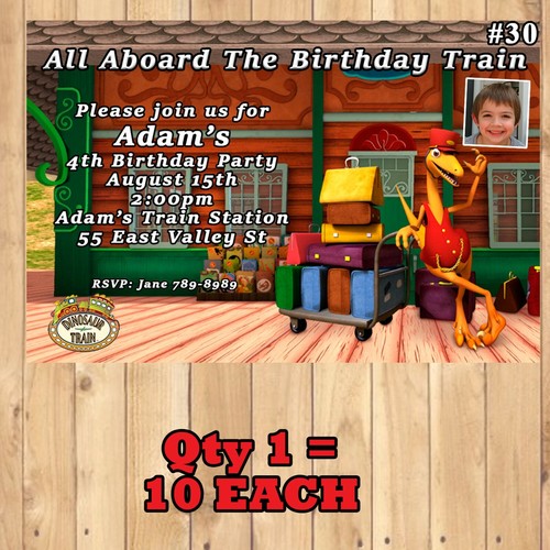 Dinosaur Train Invitations 10 ea with Env or Thank You Cards Personalized - Picture 7 of 9