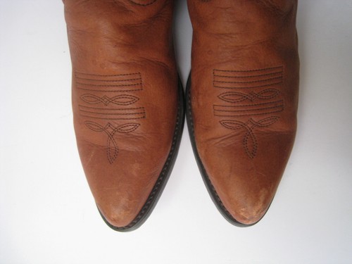 DURANGO #4104 COWGIRL WILD TAN LEATHER BOOTS SIZE US 9.5M NICE - Picture 5 of 13