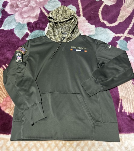 NIKE Dri Fit NFL Broncos Salute To Service USA Camouflage Hoodie Large ๐ฅ๐ฅ