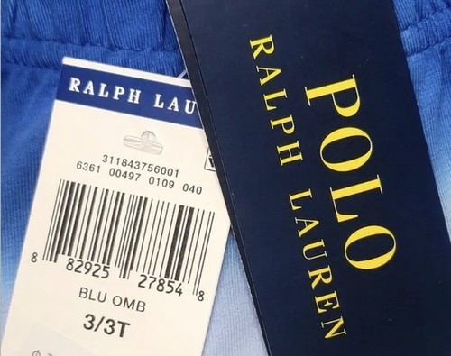 Polo RALPH LAUREN Youth UNISEX 3T Stretch Jersey Shorts BLUE OMBRE Dip Tie Dye - Picture 12 of 12