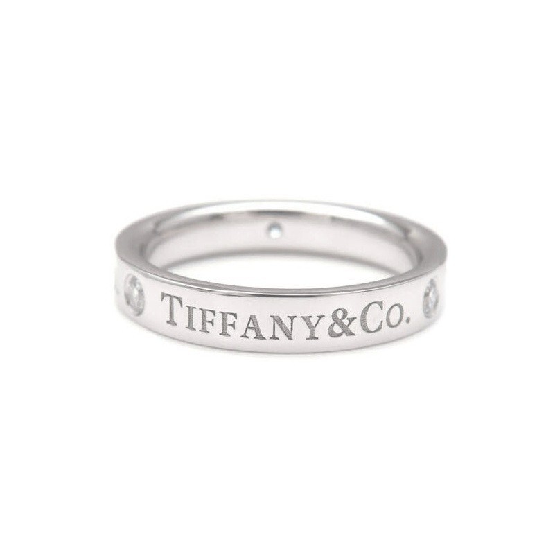 TIFFANY & Co. Platinum 3 Diamond 3mm Wedding Band… - image 3