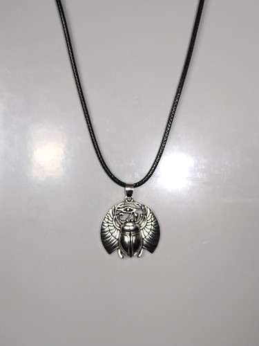 SCARAB BEETLE PENDANT NECKLACE EYE OF HORUS EGYPTIAN - Picture 10 of 18