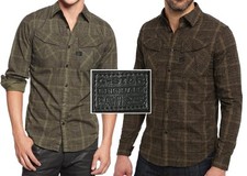 NWT G-Star Raw Extra Slim Fit Shirt Rackler Shirt in Filament Check Combat