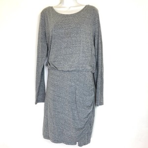 Leith-Women-039-s-Gray-Blouson-Bodycon-Sheath-Dress-Long-Sleeve-Stretch-Size-XL