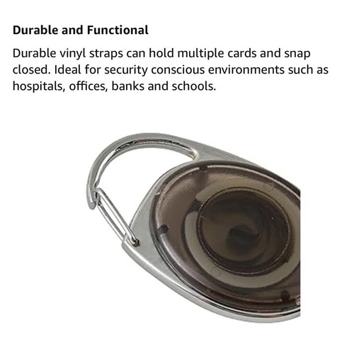 Advantus 75552 30" Carabiner-Style Retractable ID Card Reel - Asstd (20/Pk) New - Picture 6 of 8