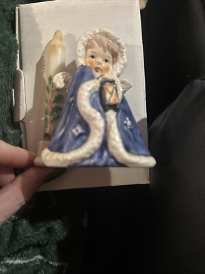 Vtg 1958 Goebel Robson W Germany Caped 3.5'' Tall Angel w Lantern Candleholder