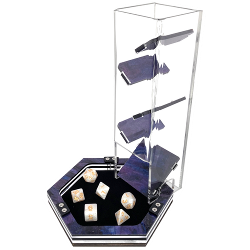 C4Labs Colour Lux Mini Hexagon Dice Tray and Dice Tower Set - Picture 2 of 58