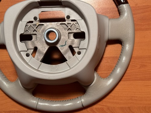 ๐บ๐ธ2003-2006 Lincoln Aviator Navigator Leather Wood Steering Wheel GREY - Picture 7 of 8