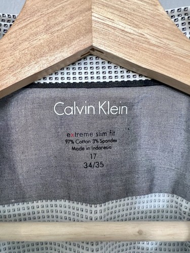Calvin Klein Men’s Extreme Slim Fit Long Sleeve Button Up Size 17 34/35 - 第 3/8 張圖片