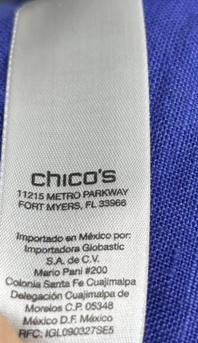 Chico's 100% Linen Open Front Crossover Jacket Liberty Purple 3/4 Sleeve Relaxed - Picture 10 of 13