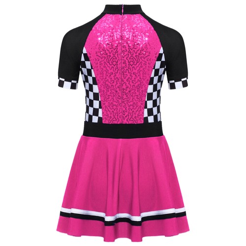 Kid Girls Race Car Driver Tutu Dress Sequins Sleeveless Jumpsuit Halloween Party - Picture 67 of 90