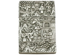 Antique Chinese Export Silver Card Case