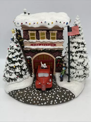 Thomas Kinkade 2019 A First Responder's Christmas Fire Station  Tested Works