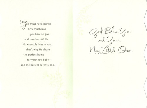 Baby Boy Or Girl Christening Baptism Day Hearts Filled With Love Hallmark Card - Picture 2 of 3